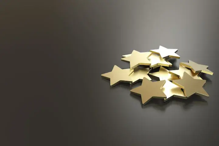 Stars on a grey background